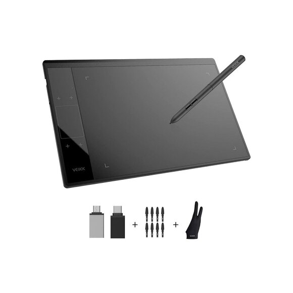 VEIKK A30 V2 Drawing Tablet 10x6" Graphics Tablet w/ Battery-Free Pen Gift IDEA - Picture 1 of 7
